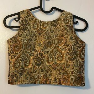 Child Club Designer Wear Jacquard Bronze Gold Crop Top size 30 (4T)